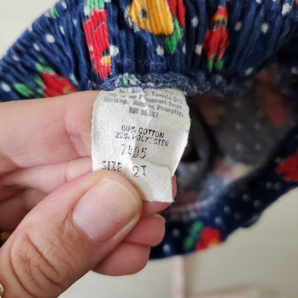 Vintage Floral Dotted Cord Pants 2t - Picture 5 of 6